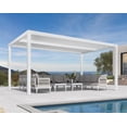 thumbnail image 2 of PURPLE LEAF 10' x 16' White Louvered Aluminum Pergola 2 Independent Adjustable Rainproof Hardtop Roof Modern Shade Gazebo Patio Garden Yard, 2 of 8