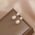 thumbnail image 3 of Grofry 1 Pair Women Stud Earrings White Faux Pearl Dangling Drop Earrings Baroque Style Daughter Bridesmaid Dangle Earrings, 3 of 7