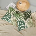 thumbnail image 5 of Summer Pillow Covers 18x18 Inch Set of 2, Green Botanical Tropical Pillowcase Coral Monstera Palm Leaf Throw Pillows Outdoor Decor Farmhouse Cushion Case Linen Decorative for Couch Home Sofa, 5 of 6