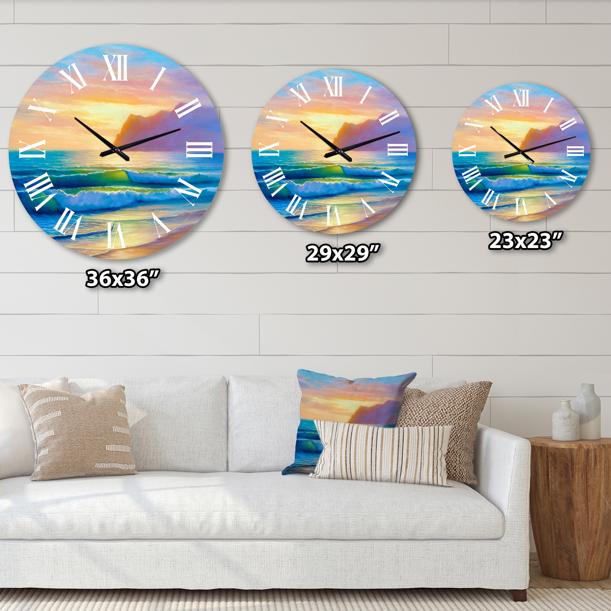 Designart 1 in Quartz Coastal Wall Clock