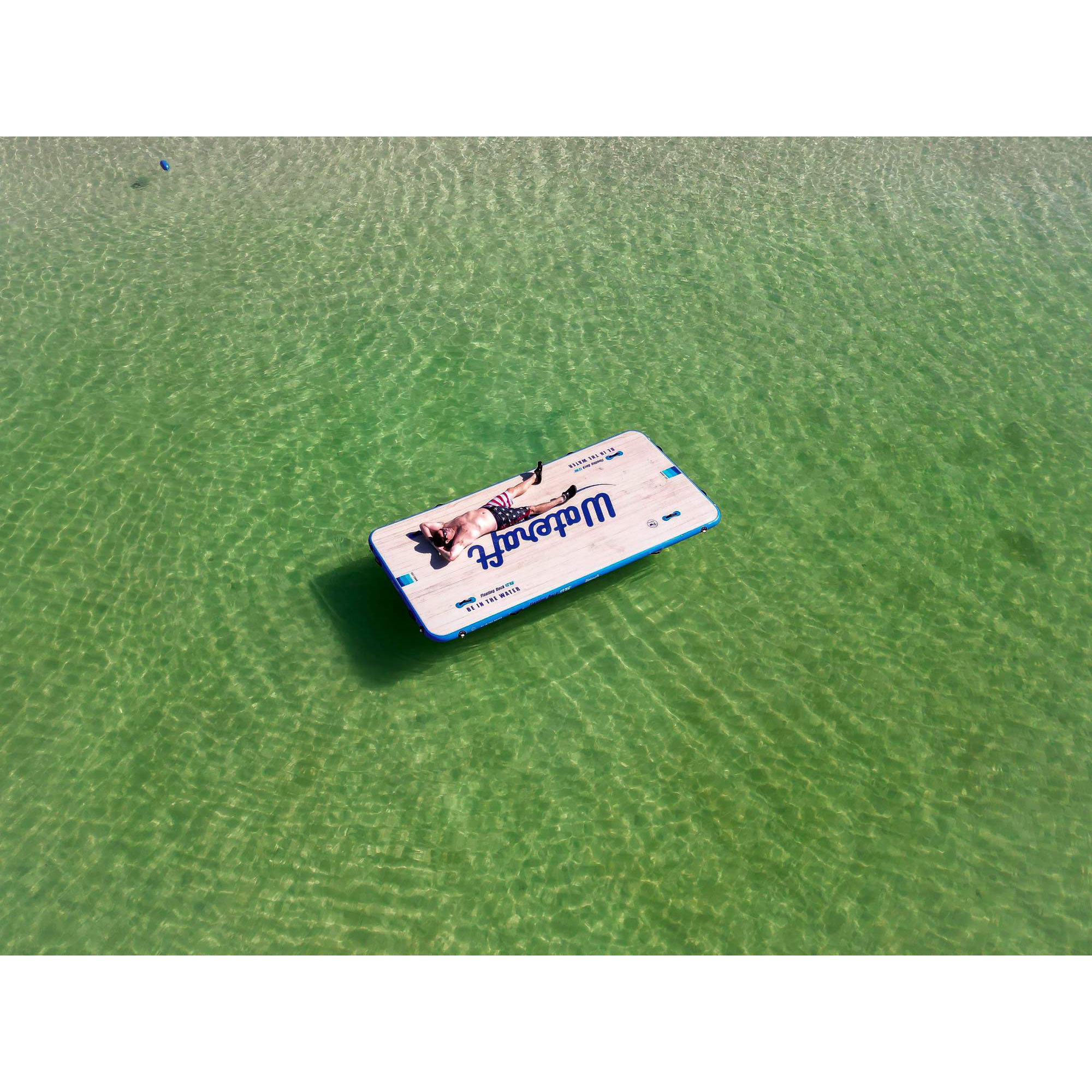 Open Box Wateraft 13' x 6' Inflatable Floating Island Dock Platform Raft