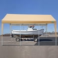 thumbnail image 5 of ADVANCE OUTDOOR 10x20 ft Heavy Duty Carport Car Canopy Garage Shelter Boat Tent with Removable Sidewalls and Doors, Beige, 5 of 11