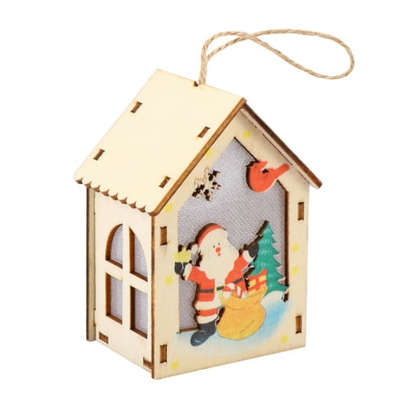 

NUOLUX Christmas Luminous Wooden House with Light DIY Christmas Decor Wood Chalet
