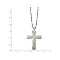 thumbnail image 2 of Mens Titanium Brushed Cross Pendant Necklace with Chain (22 Inches), 2 of 4