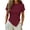 Purple, variant on TGSLY Women's Crew Neck Short Sleeve Tops Slim Fit Side Ruched Twist Solid Color Tshirts Waist Asymmetrical Hanky Hem Blouses L