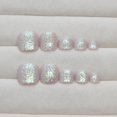 thumbnail image 4 of WLGDLH 24 uñas postizas para dedos del pie con brillo plateado, 4 of 7