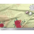 thumbnail image 2 of Soimoi Poly Georgette Fabric Holly Leaves & Rose Flower Print Fabric by Yard 52 Inch Wide, 2 of 3