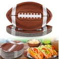 thumbnail image 2 of 25 Pieces Football Themed Disposable Paper Plates Football Serving Tray For Football Birthday Decorations Sports Serveware, 2 of 6