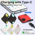 thumbnail image 4 of QJUHUNG Traqueur Intelligent GPS Rechargeable Type-C Anti-Perte - Suivi en Temps Réel Aucune Installation Requise Compatible avec Apple Find My App Idéal pour Animaux Sacs Bagages Bicyclettes Voitures P, 4 of 6