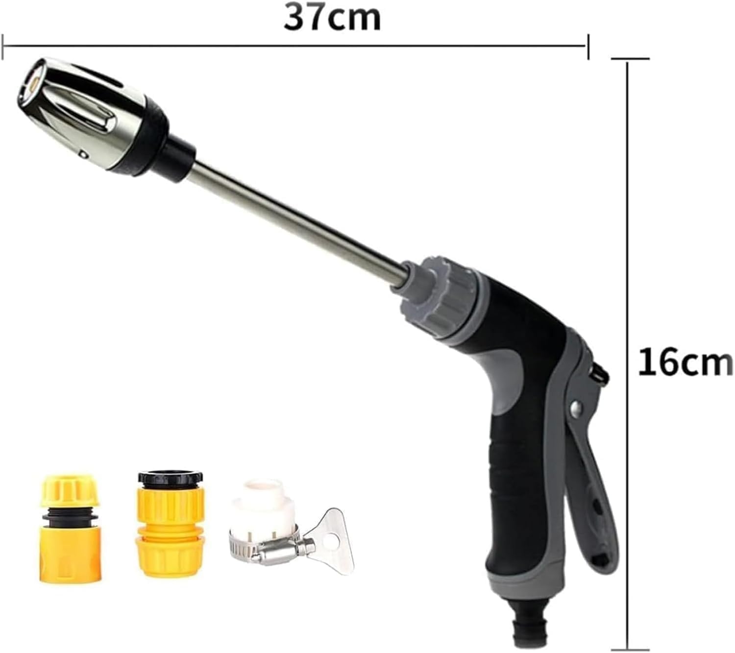 Long Reach Car Wash Gun, 3 Spray Patterns Foam Cannon, Rotating Garden Hose Nozzle for Cleaning Watering(C)