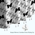 thumbnail image 6 of White Butterfly Black Pattern Shower Curtain 84"x72" ,Bathroom Decorative Shower Curtains Set with 12 Hooks,Modern Waterproof Washable Shower Curtain, 6 of 6