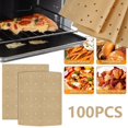 thumbnail image 3 of MesaSe 100 Pcs Papier Parchemin pour Friteuse à Air Chaud Perforé Carré Antiadhésif Non Blanchi Résistant à la Chaleur pour Cuisson Rôtissage, 3 of 10