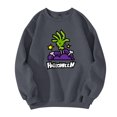 thumbnail image 2 of Halloween Sweatshirt for Men Pumpkin Ghost Graphic Casual Long Sleeve Spooky Pullover Sweatshirts New Trendy Comfort T Shirts Dark Gray M, 2 of 5