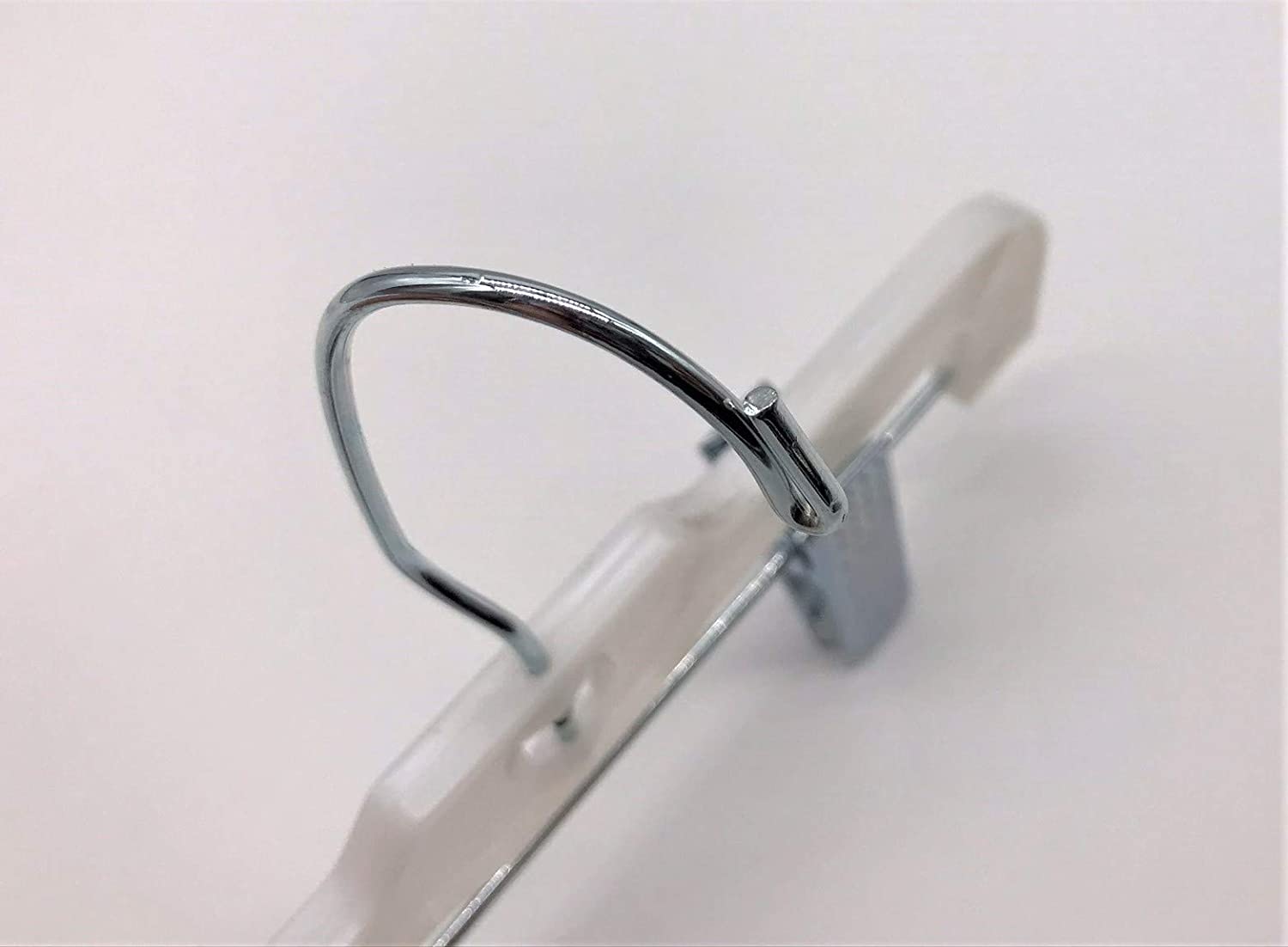NAHANCO #1610RCLH 10" White Super Heavy Weight Plastic Infant Hangers with Long Hook and Metal Clips (Pack of 100)