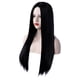 thumbnail image 4 of Morticia Addams Peluca negra Peluca negra para disfraz de Morticia Peluca de pelo liso para mujer Lindo pelo natural suave con gorros de peluca Pelucas sintéticas coloridas para fiesta diaria, 4 of 5