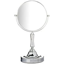 Vanity Mirror Chrome 6-inch Tabletop Two-Sided Swivel with 10x Magnification, makeup mirror 11-inch Height, Chrome Finish