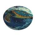 thumbnail image 3 of Picia Surfing Turtle pattern Round Stool Covers Comfy Seat Covers Stretch Removable WashableChair Slipcover Round Bar Chair Cushion Cover-13 inch, 3 of 7