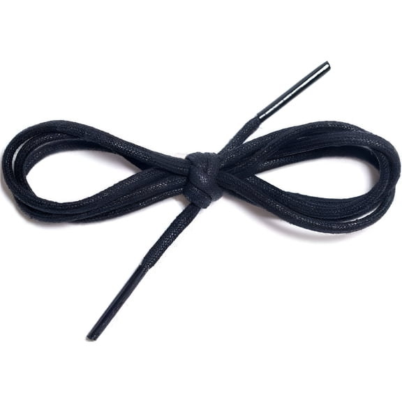 TELOLY 2026 New 2 Pairs 1/8" Round Waxed Cotton Shoelaces, Leather Shoe Laces, Dress Shoes and Boots for Work,Casual,Formal (Black)