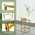 thumbnail image 4 of Spaco 16 Inch Marble Top Round Side Table with Golden Metal Frame for Living Room Bedroom-Set of 2, Nightstand Small Side Table, End Table for Bedroom Living Room, 4 of 9