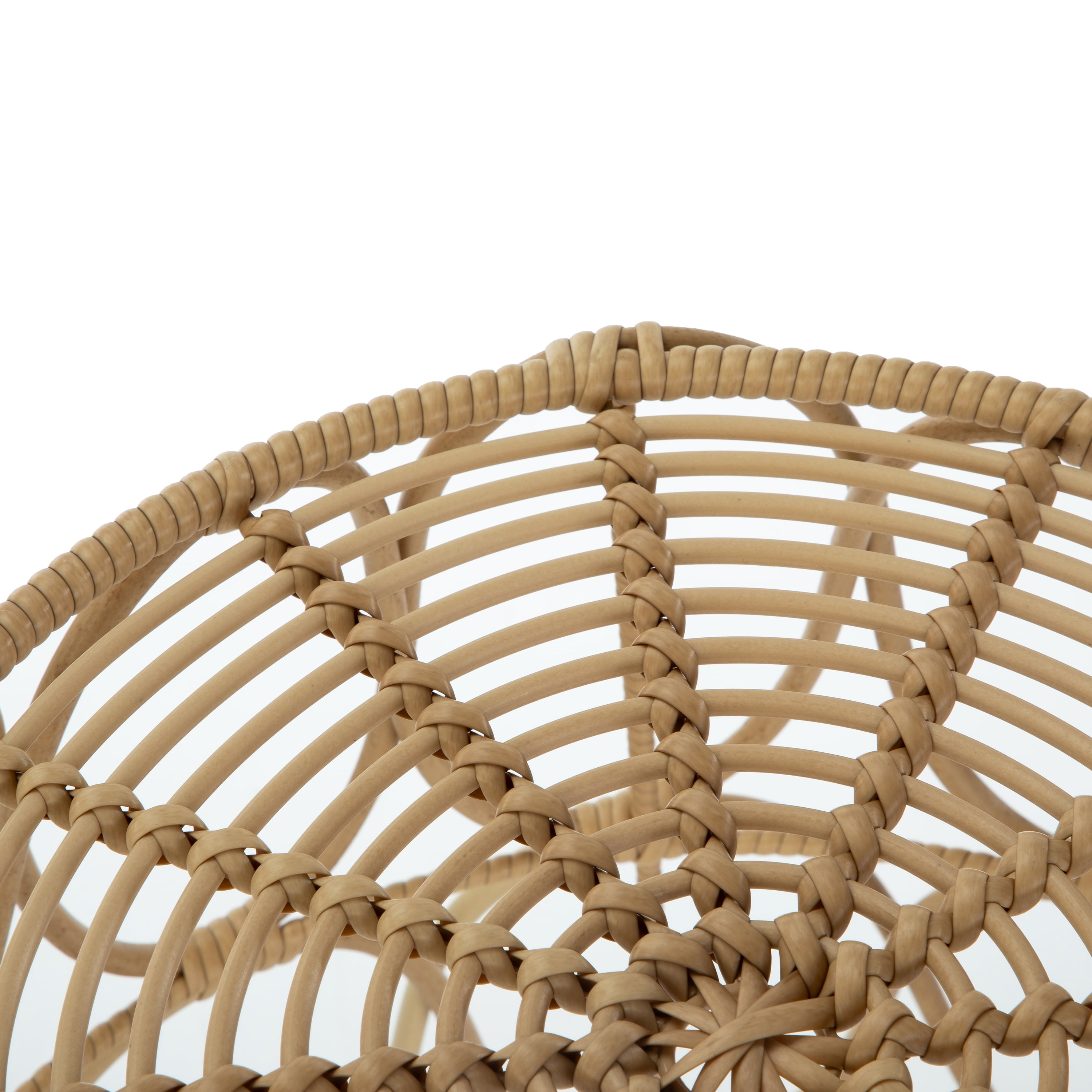 Better Homes & Gardens Extra Large Brown Poly Rattan Storage Baskets with Handles, Set of 2