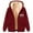 #045-Wine, variant on Women's Christmas Pattern Fleece Hoodie Soft Sherpa Lined Coat with Drawstring Hood and Full Zip Gifts