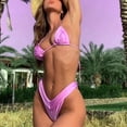 thumbnail image 4 of adviicd Tankini pour Femmes, Ensemble Bikini, Col en V, Nœud devant, Rehausseur, Deux Pièces, Violet, S, 4 of 5
