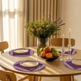 thumbnail image 5 of Dark Purple Retro Greek Key Round Placemats Set of 4 for Dinning Tables,Heat-proof Braided Table Mats 13 Inch,Geometric Greece Ancient Farmhouse Washable Place Mat for Kitchen Restaurant Party Table, 5 of 9