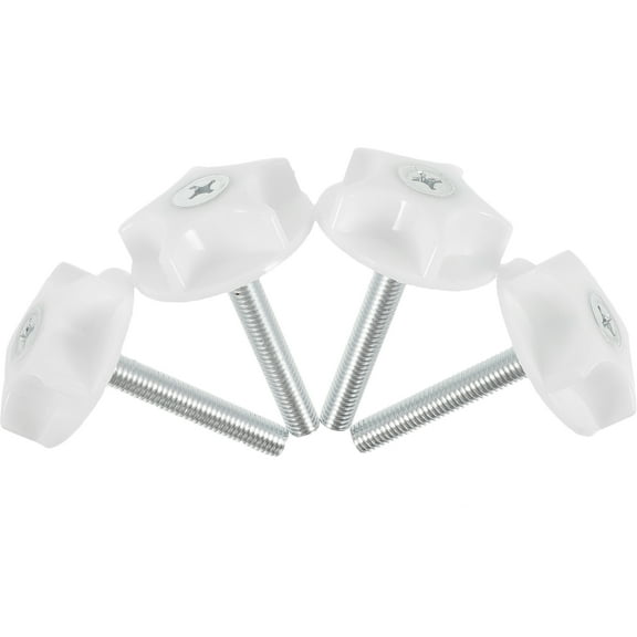 STOBOK 4Pcs Headboard Bolts and Nuts Kit White ABS for Upright Fixation Bed Frame Accessories
