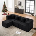 thumbnail image 4 of BEHOST 102.5" L Shaped Modular Sectional Sofa with Extra Deep Seats, Cloud Couch for Small Living Room,Teddy Black, 4 of 11