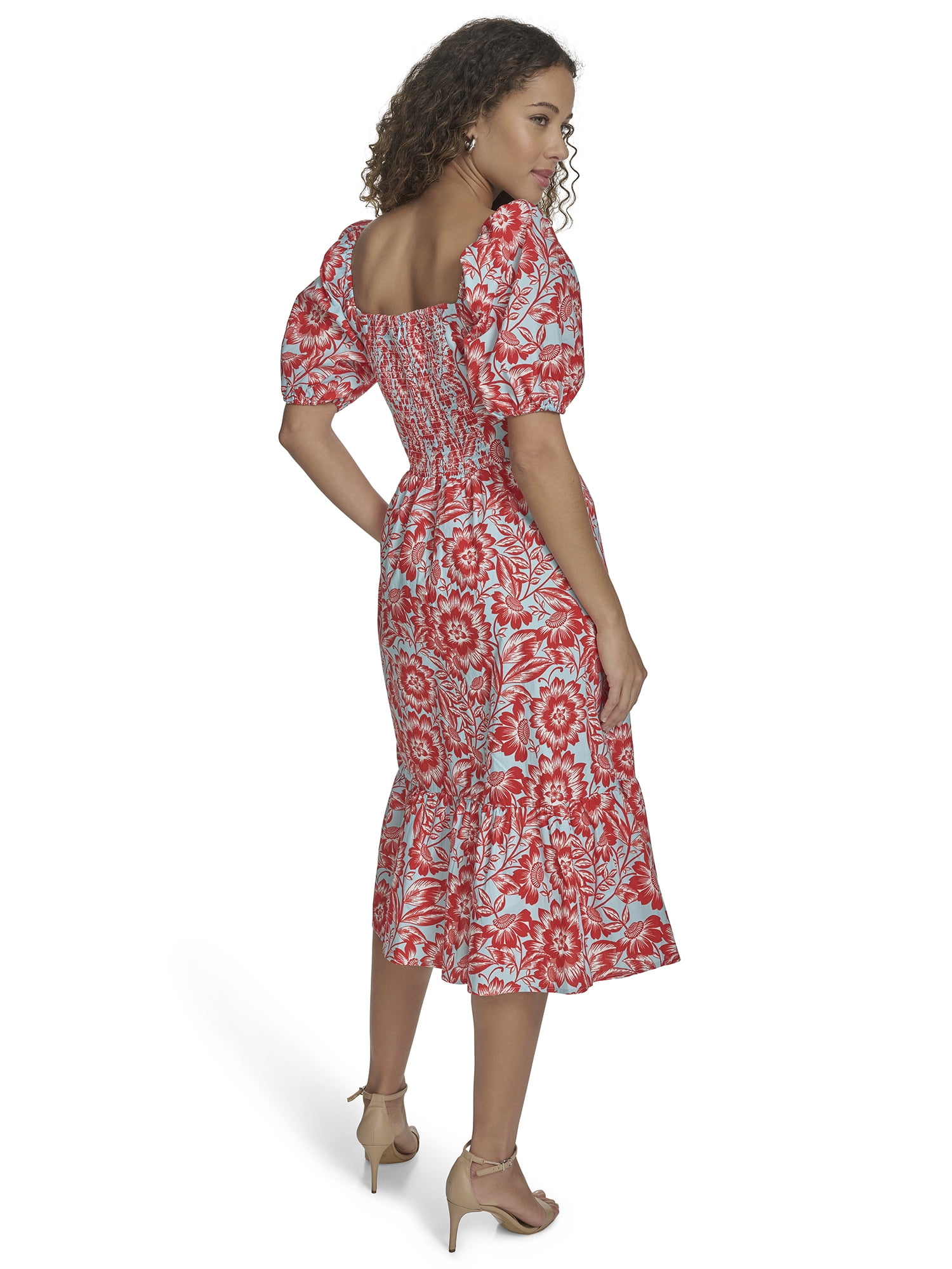 knee length dresses for ladies Adelyn Rae Blair Flower Tie Straps Lace Midi Dress  TandyWear