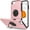 01-Pink, variant on for iPhone SE 2022, iPhone SE 2020, iPhone 7 Case, iPhone 8 Case Ring Holder Stand Magnetic Kickstand, Plating Rose Gold Soft TPU Bumper Camera Protection Shockproof Phone Cases-Midnight Green