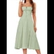 thumbnail image 1 of Vestido Midi con Corsé, Aberturas Fluidas y Cordones para Mujer, Vestido Informal de Verano de Corte A para Fiesta de Té. Pasta de Frijoles XL, 1 of 7