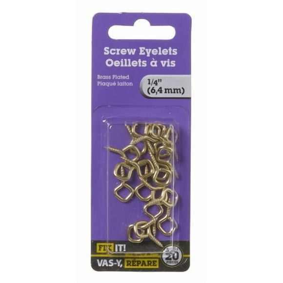 Oeillet à vis 1/4 po 20 pièces Ces crochets pour cadres traditionnels représentent le choix le plus économique pour toutes les pièces murales. Adéquats pour les éléments de décoration légers et les travaux simples.