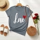 thumbnail image 1 of TaTaai Women's Love Theme T-Shirt, Sweet Valentine's Day Apparel, Cozy Everyday Round Neck Blouse Gift, 1 of 6