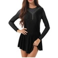 thumbnail image 4 of CHICTRY Womens Rhinestones Dance Dress Mesh Long Sleeve Skating Costume, 4 of 7