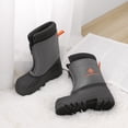 thumbnail image 4 of BURUDANI Boys Girls Kids Warm Waterproof Snow Boots Winter Outdoor Snow Boots KSTAR GREY/ORANGE Size 1, 4 of 5