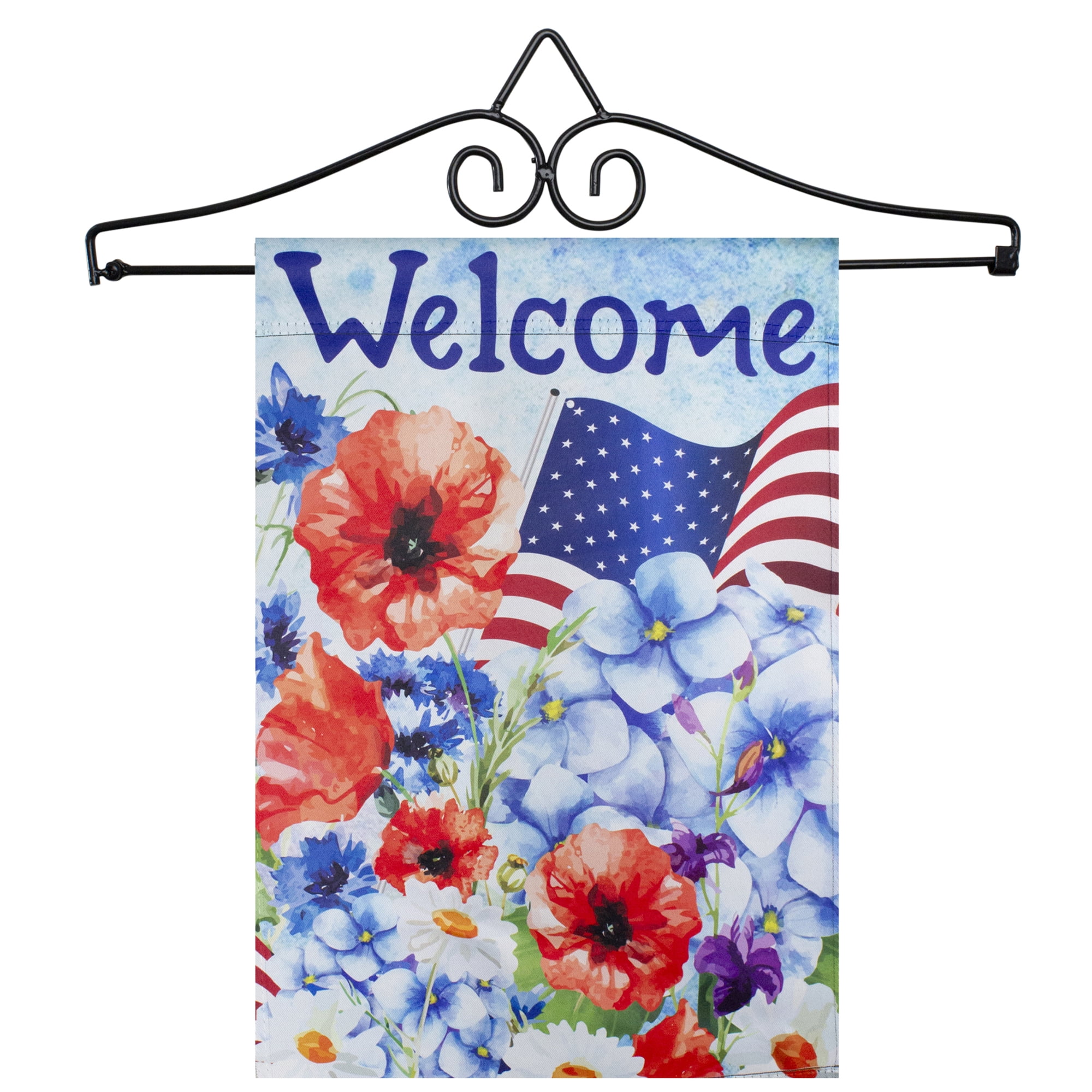 Northlight 14.5 Inch Black Metal Garden Flag Hanger
