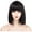 Black, variant on wigs human hair Women's Wig Short Straight Hair with Flat Bangs Bob One Cut High Temperature Wire Wig Headcover lace front wigs, Black