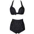 thumbnail image 1 of Bandage Bikini High Waist Bikini Wave Point Pattern Swimwear Two Pieces Bkini, 1 of 3