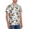 thumbnail image 2 of Vsdgher French Bulldog3 Print Men's Dry Fit Mesh Athletic Shirts Moisture Wicking Tennis T-Shirt Tops, 2 of 9