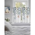 thumbnail image 4 of Kitchen Curtains 54 Inches length, Green Teal Eucalyptus Window Treatment Curtain Drapes, Coastal Summer Starfish Thermal Insulated Drapes for Basement Hotel RV, 42"x54", 2 Panels, 4 of 7