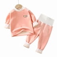 thumbnail image 3 of Cethrio Girls Thermal Pajama Sets, Long Sleeve 2 Piece Pullover Winter Girls' Sleepwear Pink Size 6, 3 of 5