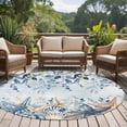 thumbnail image 4 of Round Rug 6Ft Washable Non-Slip, Blue Eucalyptus Coastal Circle Area Rugs for Living Room Bedroom, Beach Starfish Shell Nautical Ombre Indoor Floor Mats Carpet Runner for Home Decor Aesthetic, 4 of 8