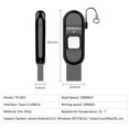 thumbnail image 3 of Labymos Thinkplus 256GB Dual-Port Encrypted Flash Drive with Fingerprint Security, Type-C & USB 3.0 for Mobile, Tablet, and PC, Durable Zinc Alloy Design, High-Speed Data Transfer, TFU301 Model in, 3 of 7