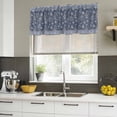 thumbnail image 4 of 2 Pack Valances for Window, Navy Blue Floral Short Curtains for Kitchen Bedroom Living Room, Ethnic Tribe Abstract Art Flowers Rod Pocket Small Window Treatment Valance Drapes 42 x 12 Inch, 4 of 8
