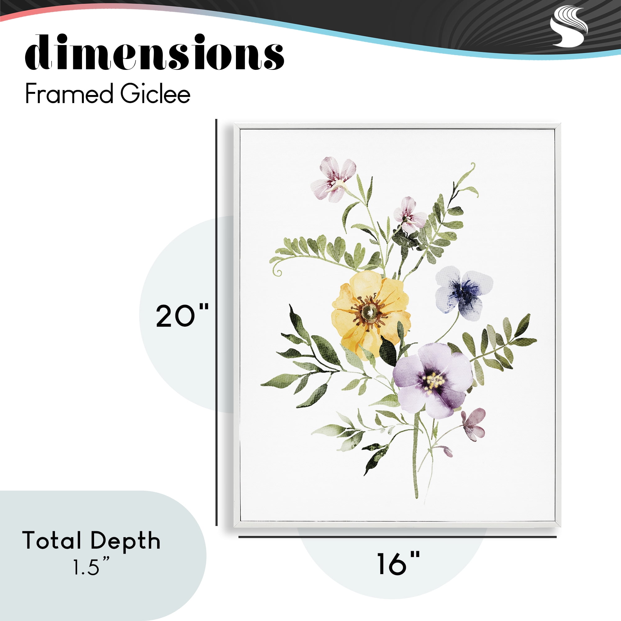Garden Herbs Blooming White Framed Giclee Art, design by Lettered and Lined