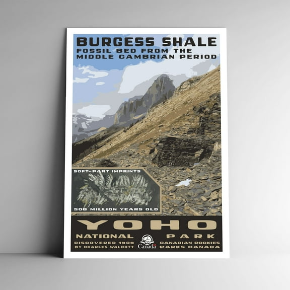 Yoho Burgess Shale National Park Vintage Travel Poster / Postcard WPA Style Art Print Canada