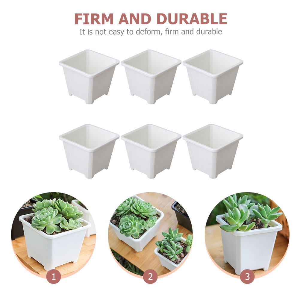 YSNOOWE Sturdy Plastic Planter - Minimalist Flower Pots for Indoor Use 18Pcs