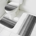 thumbnail image 4 of Black White Gradient Bathroom Rugs Set Abstract Ombre Texture Modern Art Non Slip Absorbent Soft Bath Mats 3 Piece Set with Bathroom Rug, U-Shaped Floor Mat, Toilet Seat Cover Small Size, 4 of 9