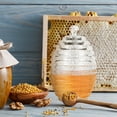 thumbnail image 2 of Honey Storage Jar Transparent Dispenser Pot Stirring Rod Holder with Stick Refillable, 2 of 6